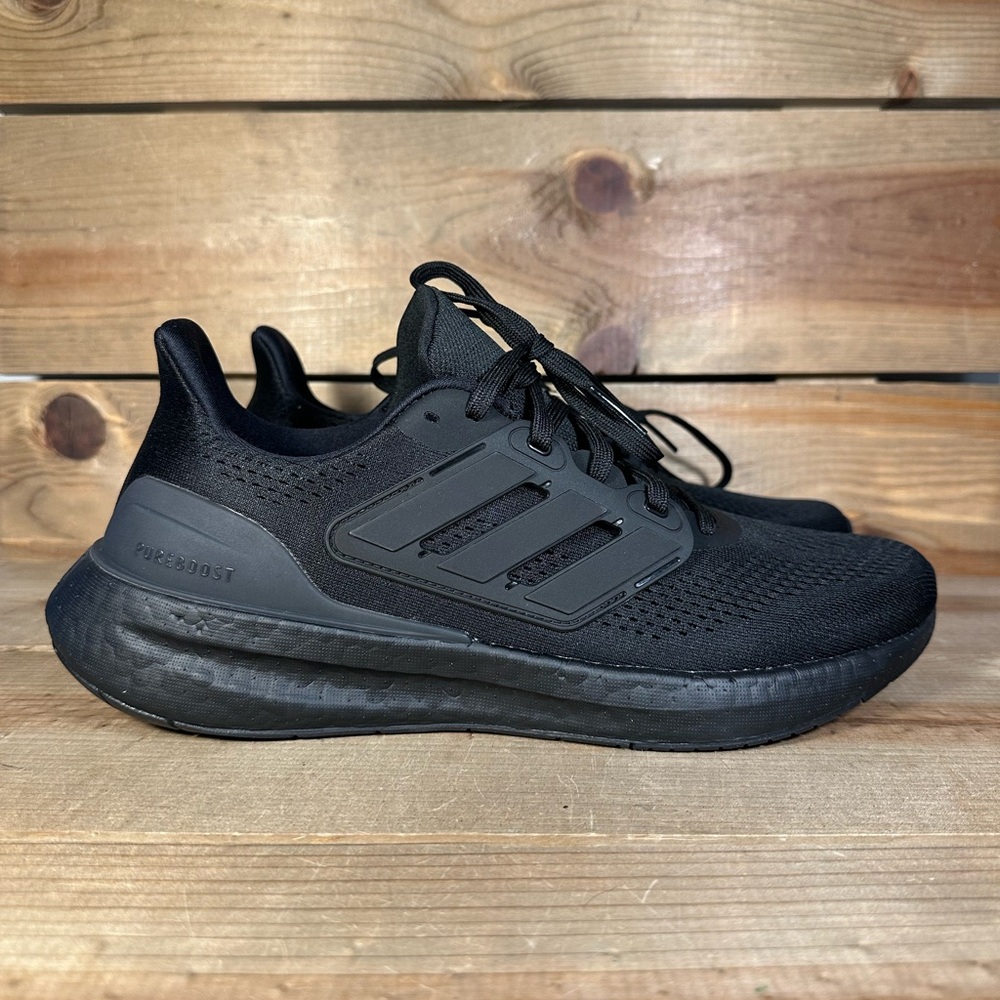 NEW Mens Adidas Pureboost 23 “Core Black” Low Top Lace Up Running Shoes IF2375